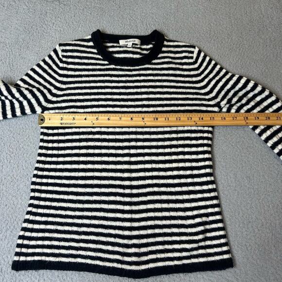 Madewell Sweater Women XXS Black White Striped Wool Alpaca Long Sleeve Pullover - Picture 4 of 9